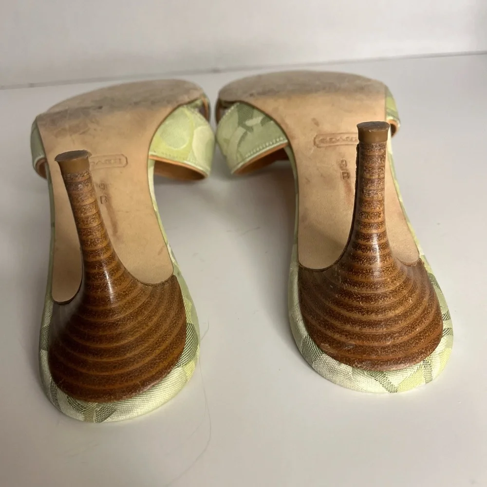 Coach Women's Sandals in Green with Red Ladybug Accents.  Ciara II size 9B. - Picture 10 of 16